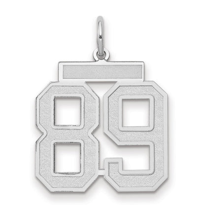 14k White Goldw Medium Satin Number 89 Charm