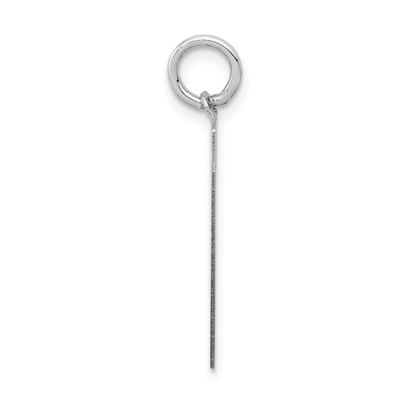 14k White Goldw Medium Satin Number 91 Charm