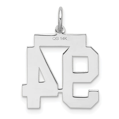 14k White Goldw Medium Satin Number 94 Charm