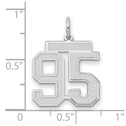 14k White Goldw Medium Satin Number 95 Charm