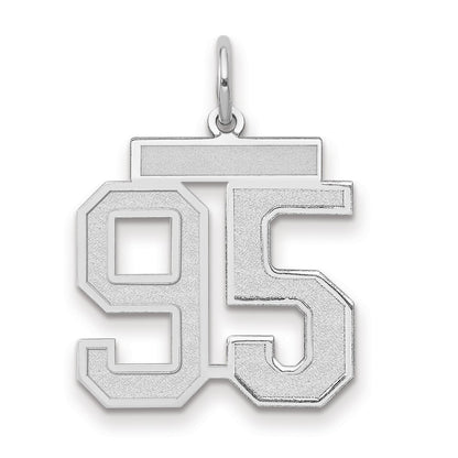 14k White Goldw Medium Satin Number 95 Charm