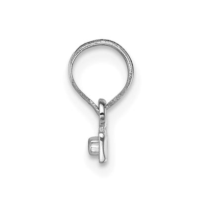 14k White Gold 14kw Small Brushed Diamond-cut Number Top Charm