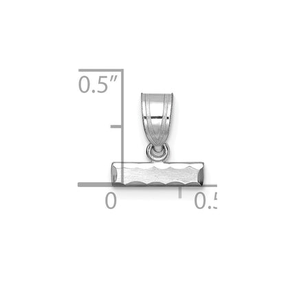 14k White Gold 14kw Small Brushed Diamond-cut Number Top Charm