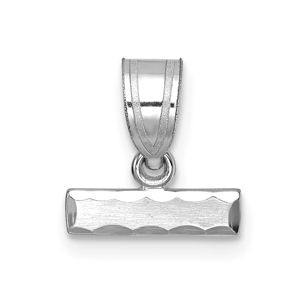 14k White Gold 14kw Small Brushed Diamond-cut Number Top Charm