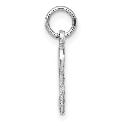 14k White Gold 14kw Small Brushed Diamond-cut Number 2 Charm