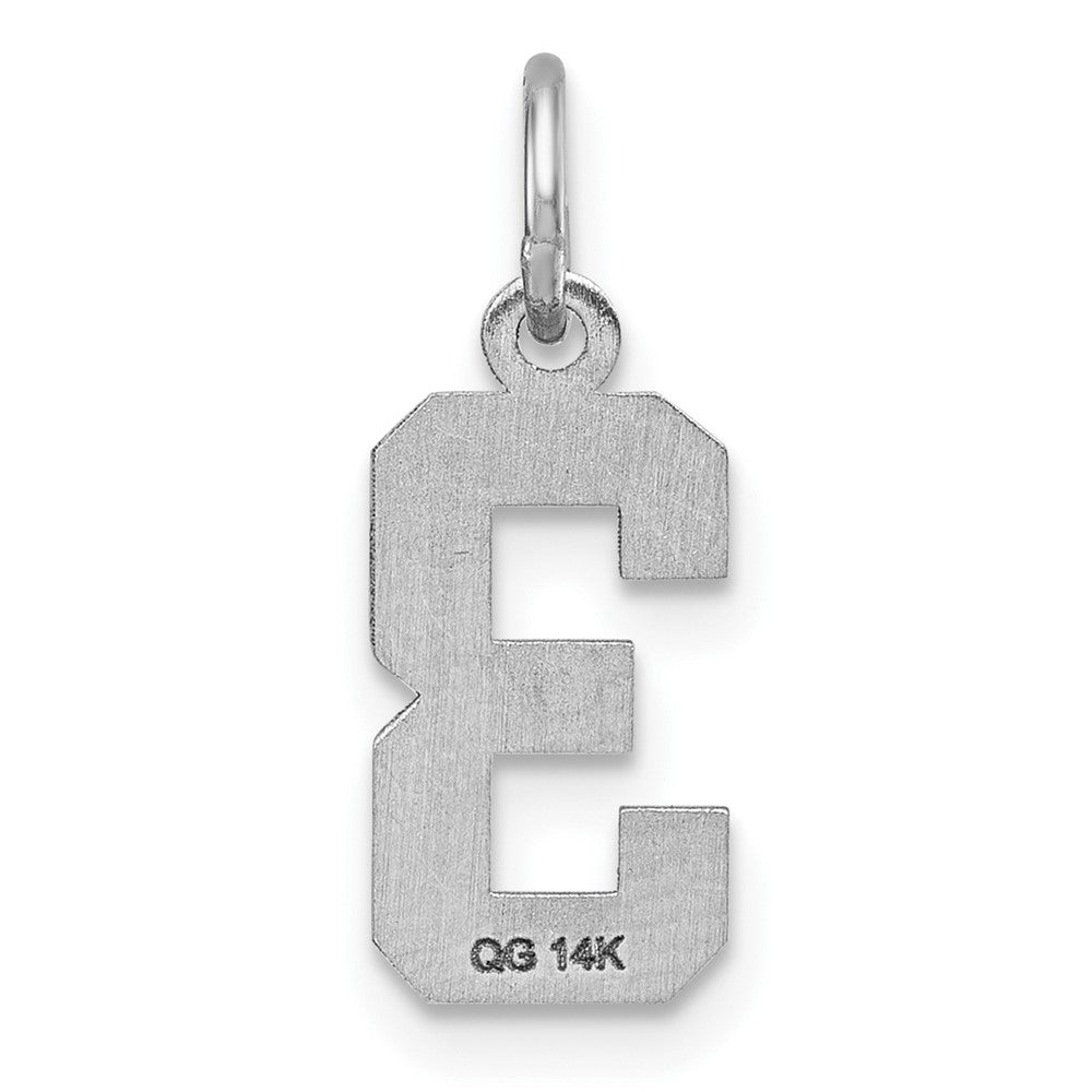 14k White Gold 14kw Small Brushed Diamond-cut Number 3 Charm