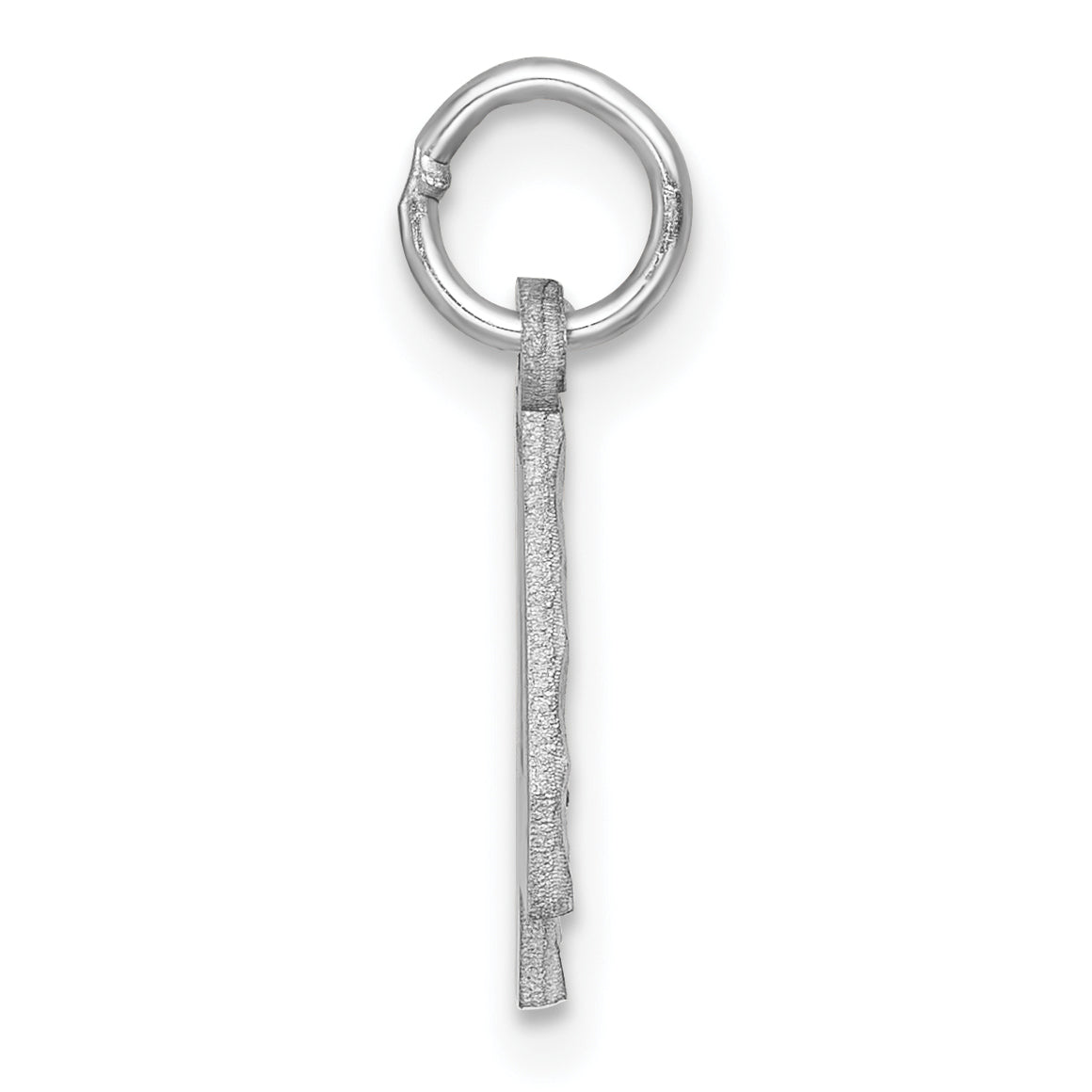 14k White Gold 14kw Small Brushed Diamond-cut Number 4 Charm