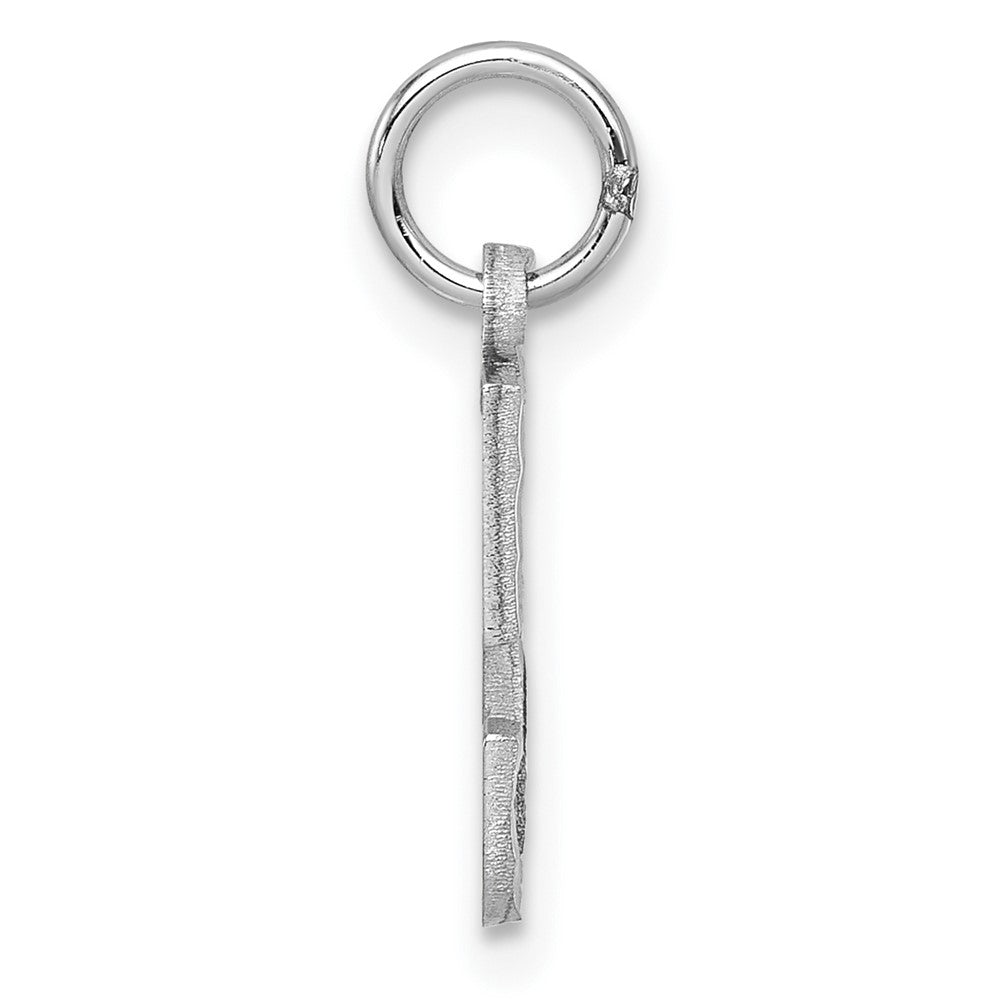 14k White Gold 14kw Small Brushed Diamond-cut Number 5 Charm