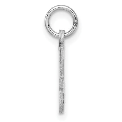 14k White Gold 14kw Small Brushed Diamond-cut Number 5 Charm