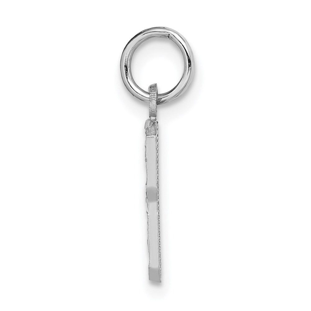 14k White Gold 14kw Small Brushed Diamond-cut Number 8 Charm