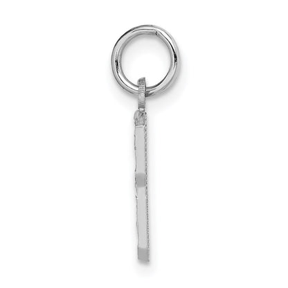 14k White Gold 14kw Small Brushed Diamond-cut Number 8 Charm