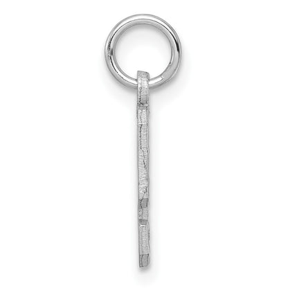 14k White Gold 14kw Small Brushed Diamond-cut Number 9 Charm