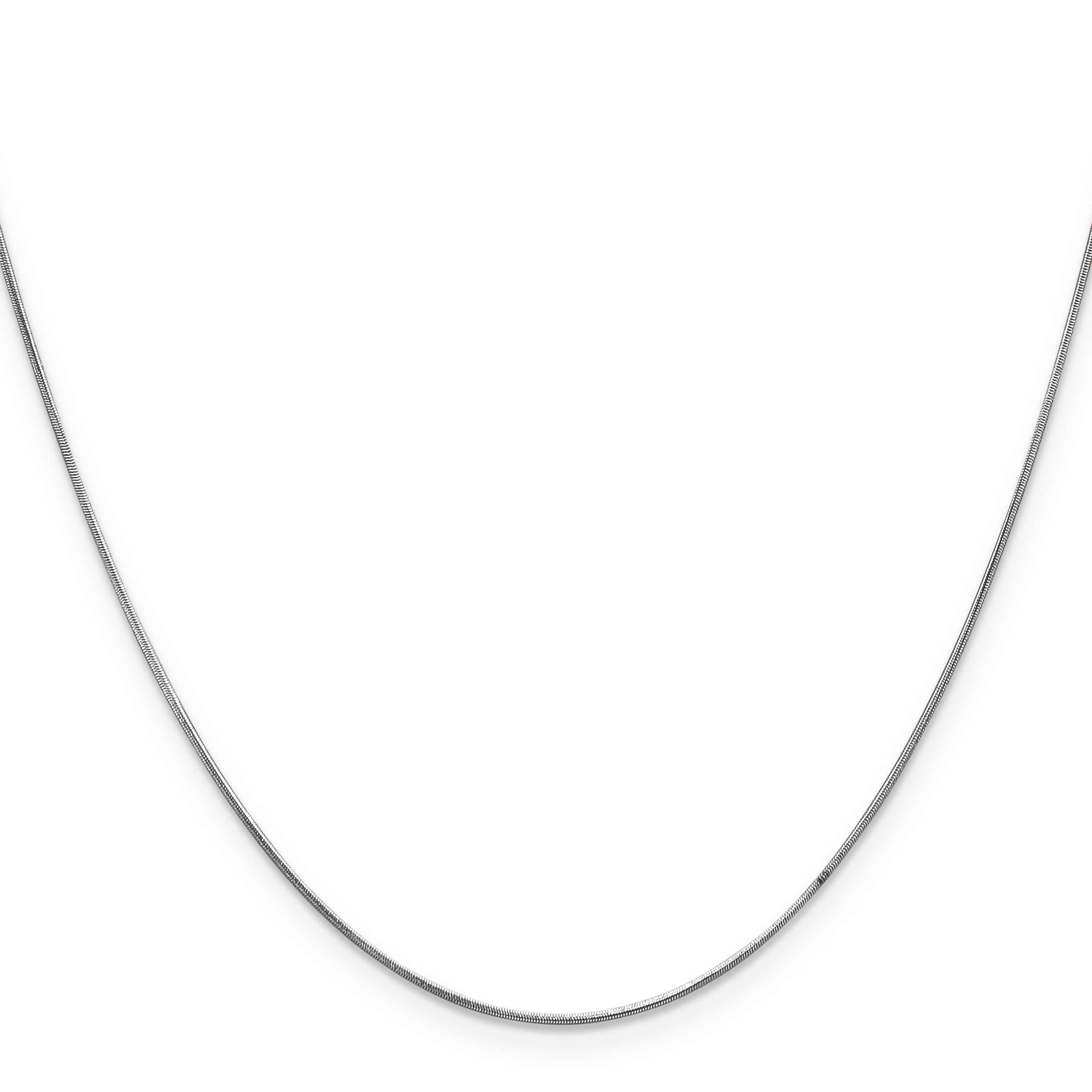 14K White Gold 24 Inch .6mm Round Snake With Lobster Clasp Chain Necklace