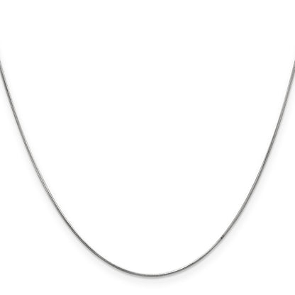 14K White Gold 24 Inch .6mm Round Snake With Lobster Clasp Chain Necklace