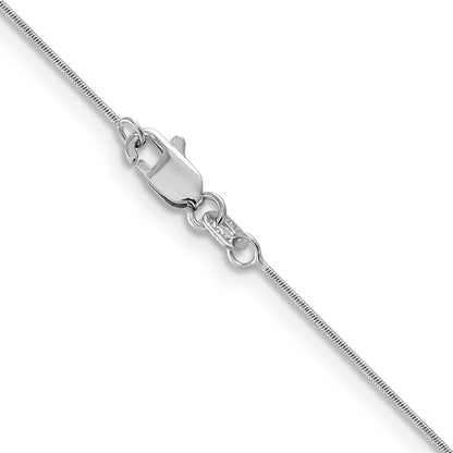 14K White Gold .6mm Round Snake With Lobster Clasp Chain Necklace