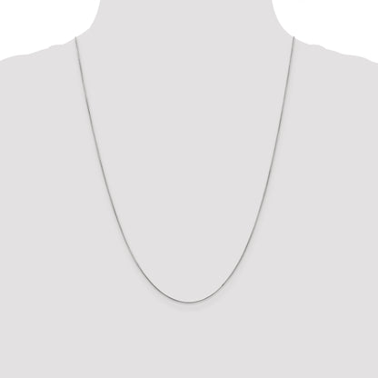 14K White Gold 24 Inch .6mm Round Snake With Lobster Clasp Chain Necklace