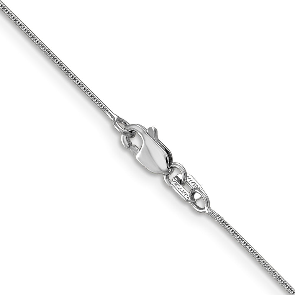 14K White Gold .8mm Round Snake With Lobster Clasp Chain Necklace