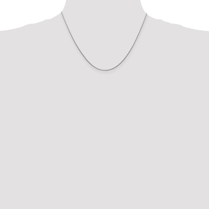 14K White Gold 18 Inch .8mm Round Snake With Lobster Clasp Chain Necklace