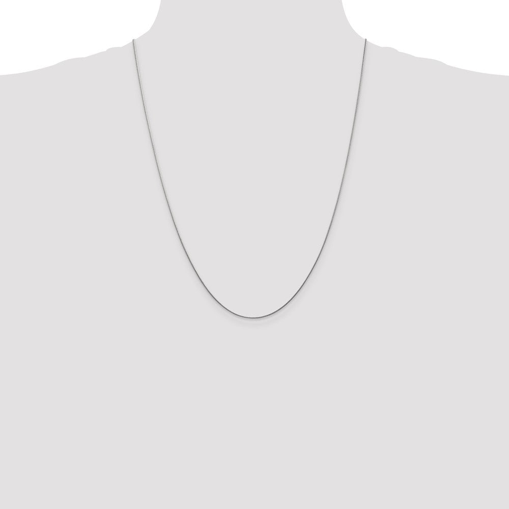 14K White Gold .8mm Round Snake With Lobster Clasp Chain Necklace