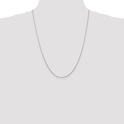 14K White Gold .8mm Round Snake With Lobster Clasp Chain Necklace