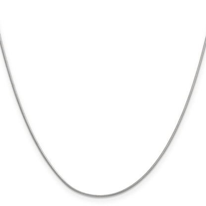 14K White Gold 24 Inch .9mm Round Snake With Lobster Clasp Chain Necklace