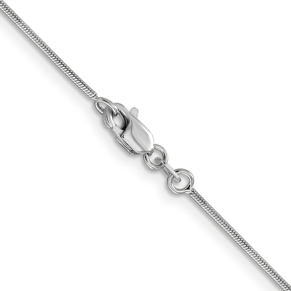 14K White Gold 20 Inch .9mm Round Snake With Lobster Clasp Chain Necklace
