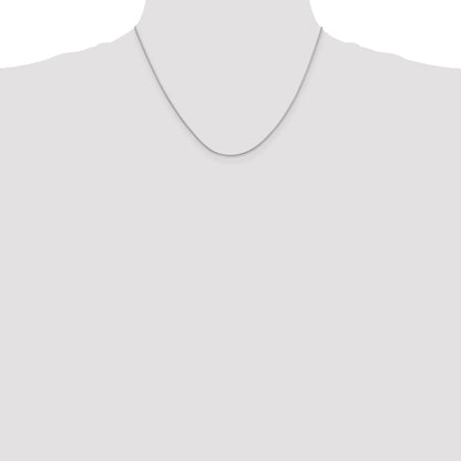 14K White Gold 18 Inch .9mm Round Snake With Lobster Clasp Chain Necklace