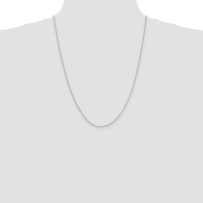 14K White Gold 24 Inch .9mm Round Snake With Lobster Clasp Chain Necklace