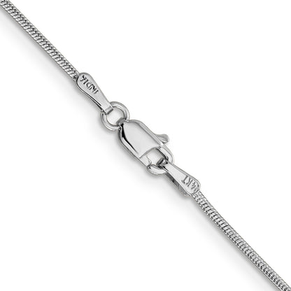 14K White Gold 20 Inch 1.1mm Round Snake With Lobster Clasp Chain
