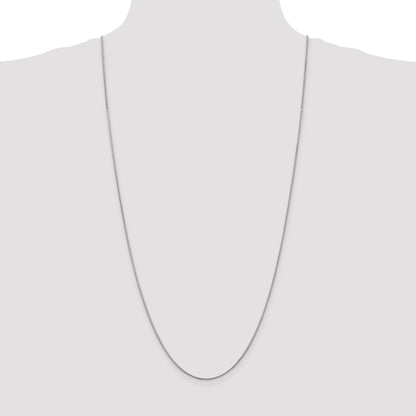 14K White Gold 30 Inch 1.1mm Round Snake With Lobster Clasp Chain Necklace