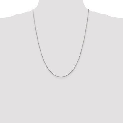 14K White Gold 24 Inch 1.4mm Round Snake Lobster Clasp Chain Necklace