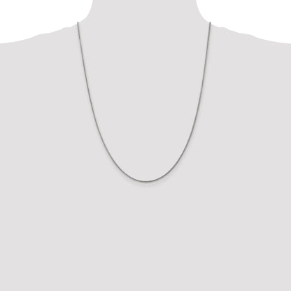 14K White Gold 24 Inch 1.6mm Round Snake Lobster Clasp Chain Necklace