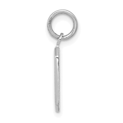 14k White Gold 14kw Small Polished Number 0 Charm