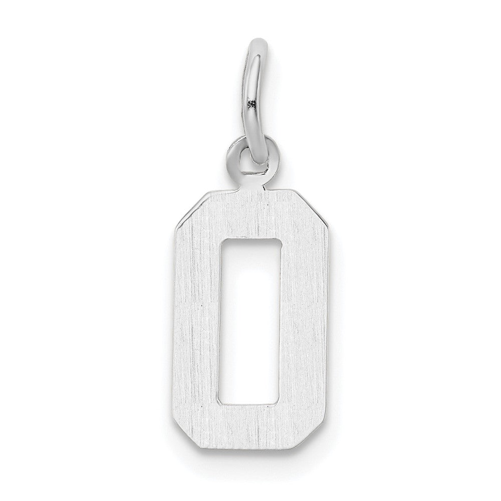 14k White Gold 14kw Small Polished Number 0 Charm