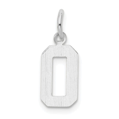 14k White Gold 14kw Small Polished Number 0 Charm