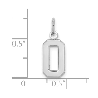 14k White Gold 14kw Small Polished Number 0 Charm