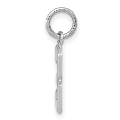 14k White Gold 14kw Small Polished Number 3 Charm