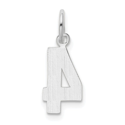 14k White Gold 14kw Small Polished Number 4 Charm
