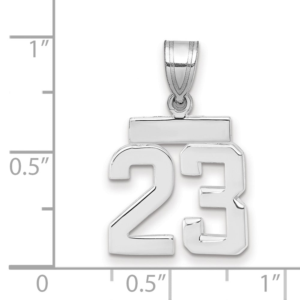14k White Goldw Small Polished Number 23 Charm