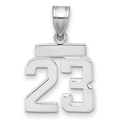14k White Goldw Small Polished Number 23 Charm