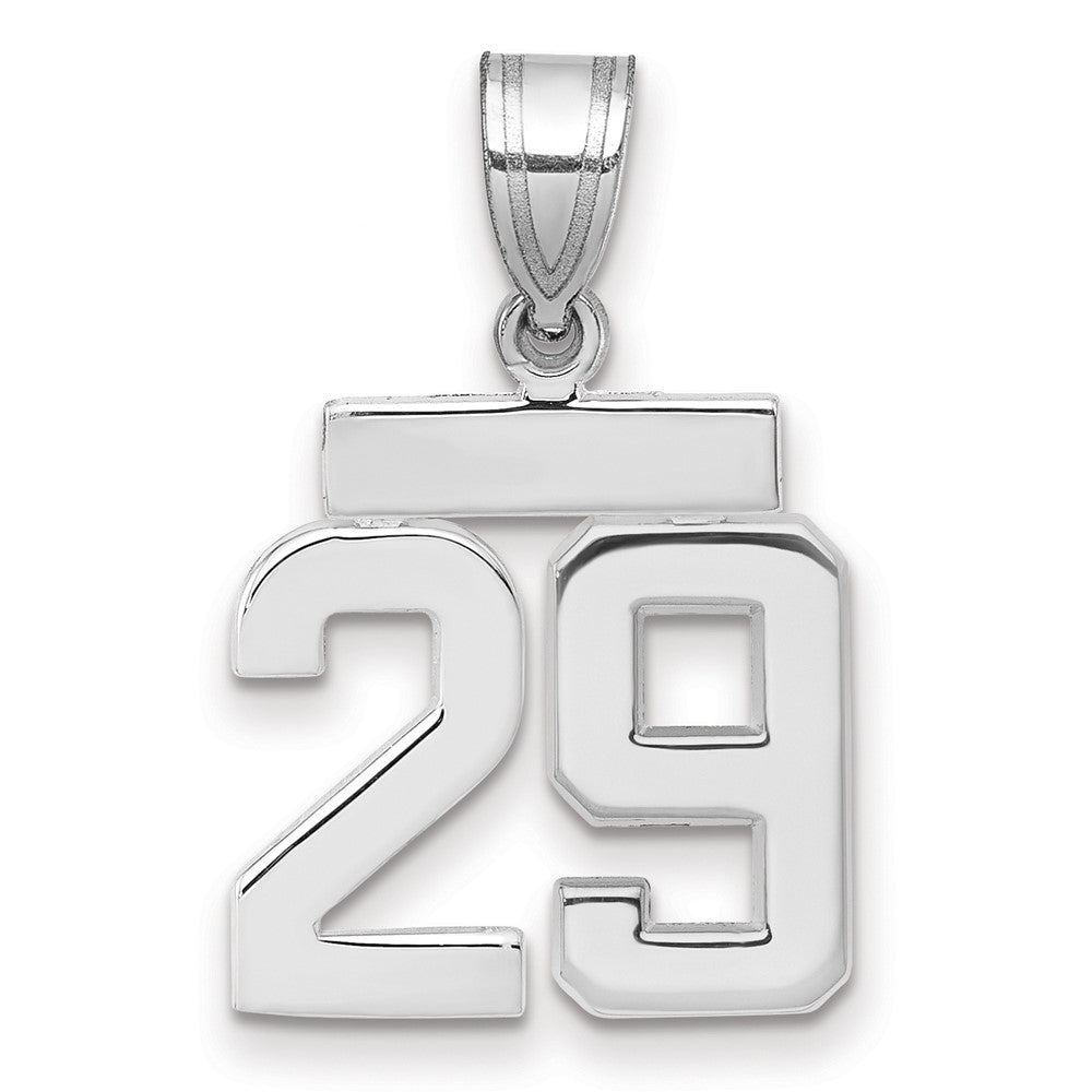 14k White Goldw Small Polished Number 29 Charm