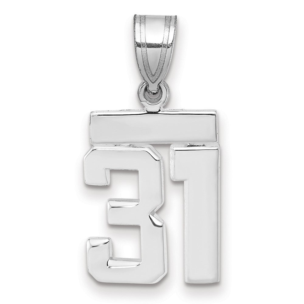 14k White Goldw Small Polished Number 31 Charm