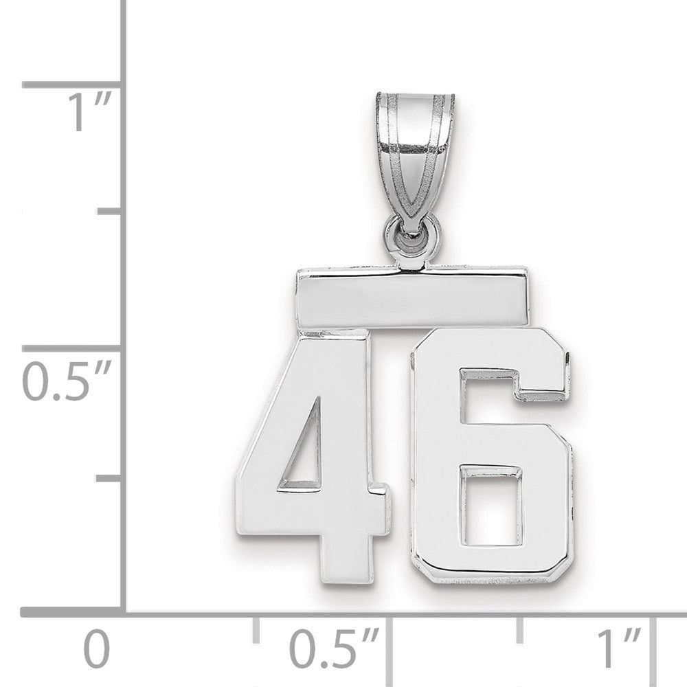 14k White Goldw Small Polished Number 46 Charm