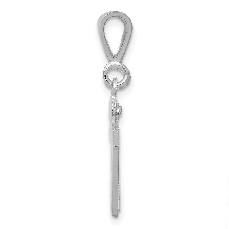 14k White Goldw Small Polished Number 47 Charm