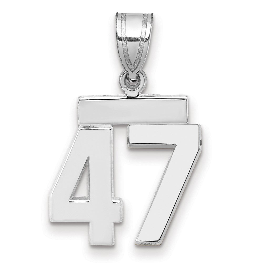 14k White Goldw Small Polished Number 47 Charm