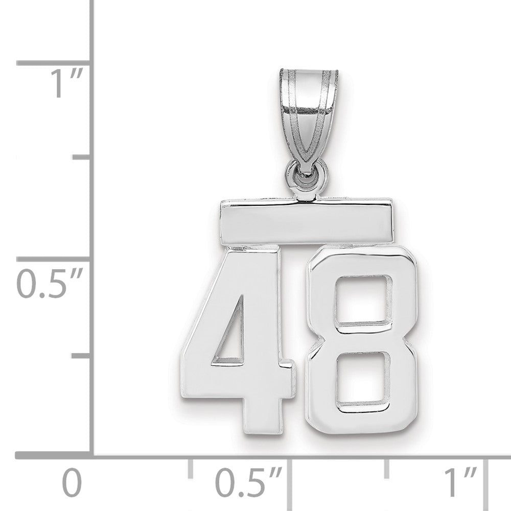 14k White Goldw Small Polished Number 48 Charm