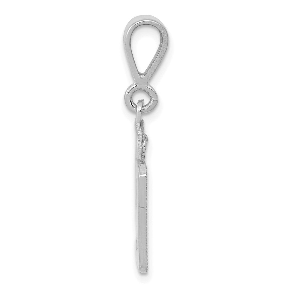 14k White Goldw Small Polished Number 49 Charm