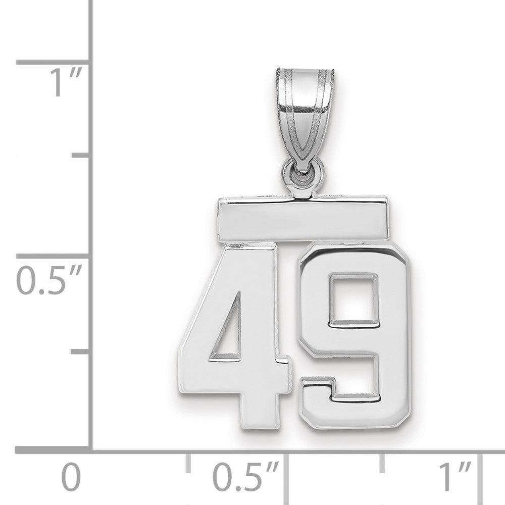 14k White Goldw Small Polished Number 49 Charm