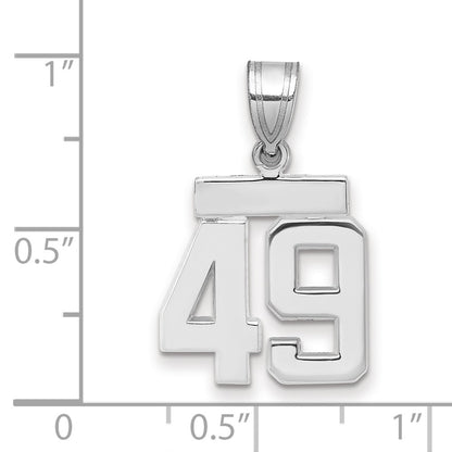 14k White Goldw Small Polished Number 49 Charm