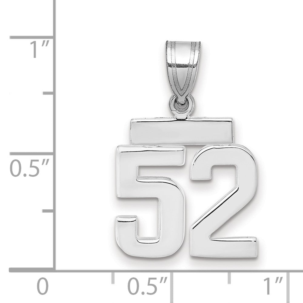 14k White Goldw Small Polished Number 52 Charm